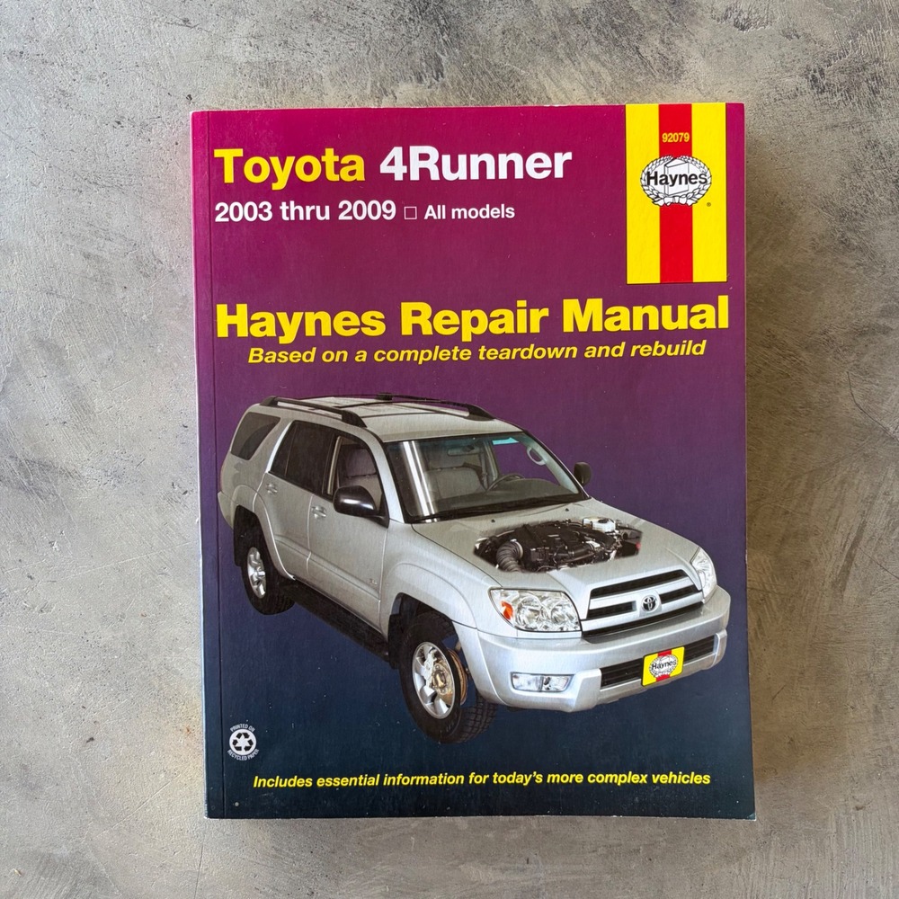 Toyota 4Runner Haynes Repair Manual 2003-2009 All Models 92079 DIY Service Book